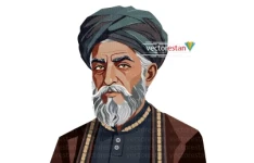 وکتور پیرمرد و حکیم قدیمی با لباس عمامه و عبا