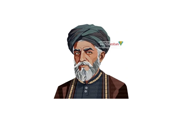 وکتور پیرمرد و حکیم قدیمی با لباس عمامه و عبا