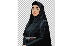 دختر چادرسیاه محجبه ایرانی بصورت png