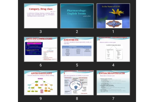 پاورپوینت Pharmacology: English Terms