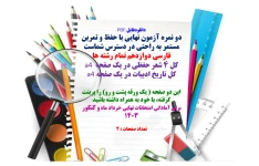 فارسی دوازدهم تمام رشته ها کل ۴ شعر حفظی در یک صفحه  a4 کل تاریخ ادبیات در یک صفحه a4