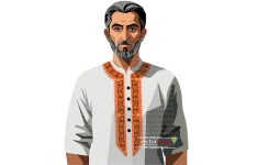 وکتور مدل ایرانی مرد جوان با پوشش محلی