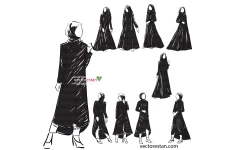مجموعه وکتور 10 (ده) لوگو حجاب پوشش مانتو و چادر