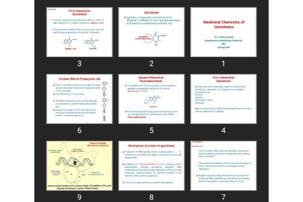 پاورپوینت Medicinal Chemistry of Quinolones