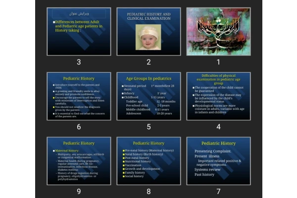 پاورپوینت PEDIATRIC HISTORY AND CLINICAL EXAMINATION