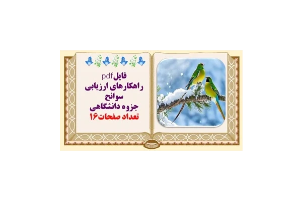 راهکارهای ارزیابی سوانح جزوه دانشگاهی سوانح از دیدگاه  W.H.S