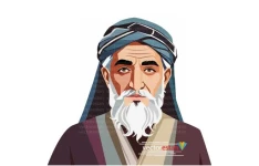 وکتور پیرمردقدیمی ایرانی با عمامه و عبا