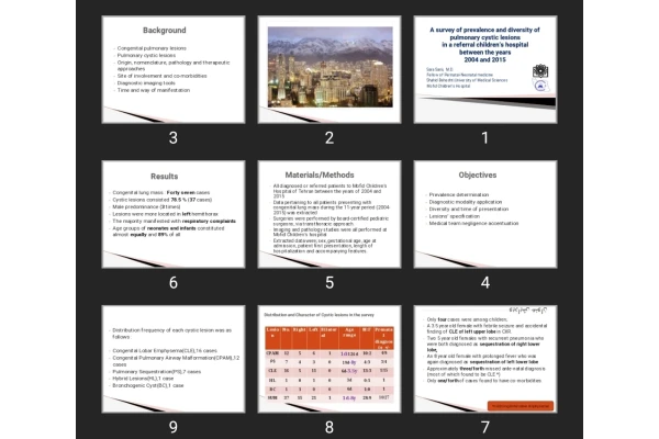 پاورپوینت A survey of prevalence and diversity of pulmonary cystic lesions in a referral children’s hospital between the years 2004 and 2015