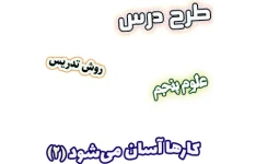 طرح درس و روش تدریس علوم پنجم، درس9: کارها آسان می شود(2)، سطح شیب‌دار، گوه‌، پیچ، قرقره و چرخ و محور