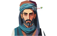 وکتور مردجوان ایرانی قدیمی با عمامه و عبا