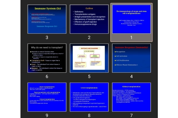 پاورپوینت The immunology of organ and stem cell transplantations