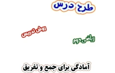 طرح درس و روش تدریس ریاضی دوم، فصل4: آمادگی برای جمع و تفریق
