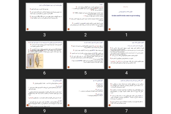 پاورپوینت فرآوری غلات و منابع پروتئینی