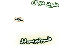 طرح درس سالانه علوم تجربی اول دبستان، برنامه تدریس سالیانه