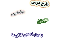 طرح درس و روش تدریس علوم اول، درس 9: زمین خانه‌ی خاکی ما