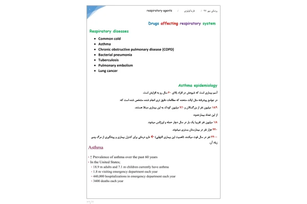جزوه داروهای ضد آسم