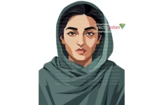 وکتور دخترجوان ایرانی محجبه با شال و روسری
