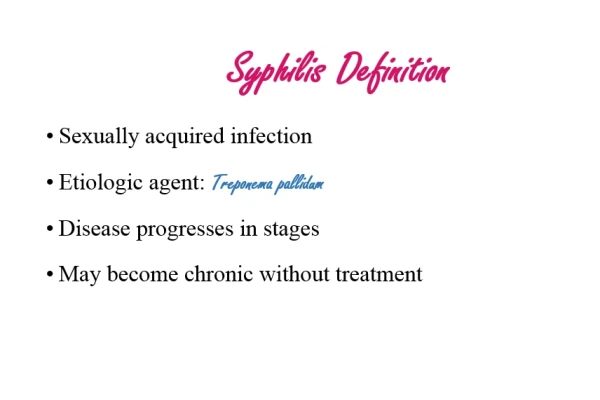 Presentation About Syphilis