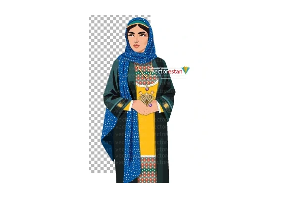 عکس png دختر باحجاب با لباس سنتی و محلی ایرانی