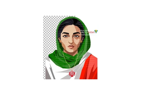 png زن و پرچم ایران