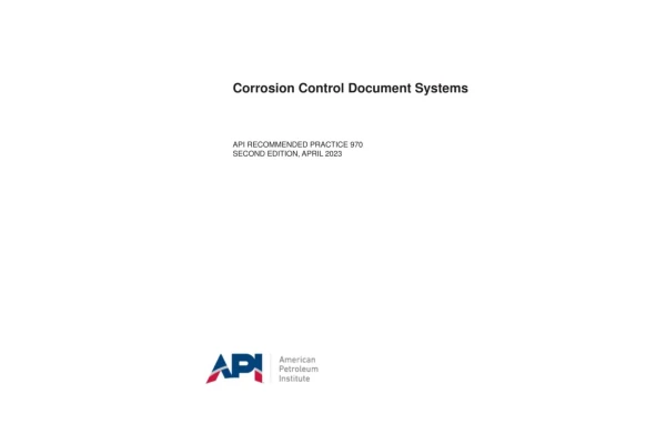 💚💛  دانلود استاندارد سامانه مستندات کنترل خوردگی  ویرایش 2023💛💚 ✅API 970 2023  💫Corrosion Control Document Systems💫
