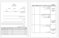 فرم خام طرح درس روزانه در دو صفحه مطابق تصویر بصورت فایل WORD  قابل ویرایش