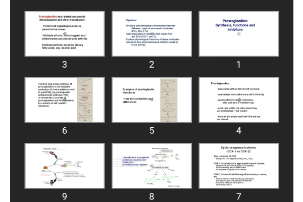 پاورپوینت Prostaglandins:Synthesis, functions and inhibitors