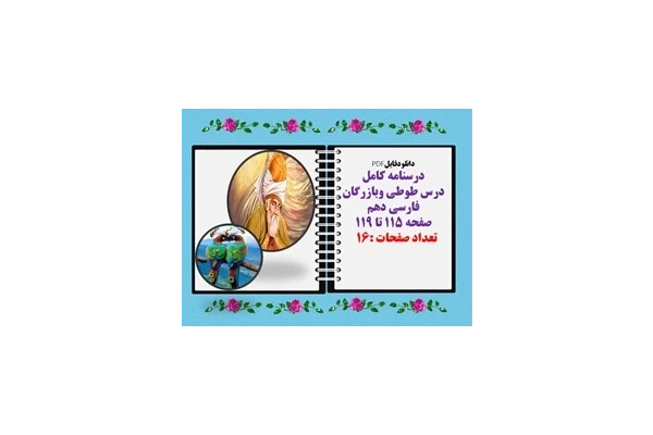 درسنامه کامل درس طوطی وبازرگان فارسی دهم صفحه 115 تا 119