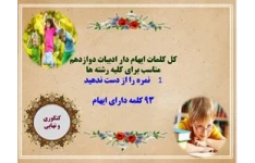 کل کلمات ایهام دار ادبیات دوازدهم مناسب برای کلیه رشته ها 93 کلمه دارای ایهام