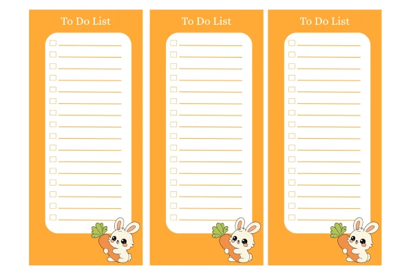 برگه لیست کار ها قابل پرینت to do list