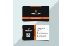 کارت ویزیت نارنجی مشکی