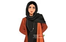 وکتور زن جوان محجبه ایرانی