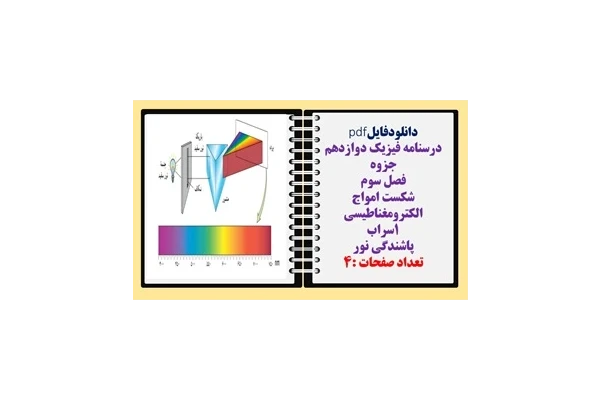 درسنامه فیزیک دوازدهم جزوه فصل سوم شکست امواج الکترومغناطیسی 1سراب 2-پاشندگی نور