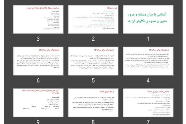 پاورپوینت آشنایی با بیان مسئله و مرور متون و نحوه ی نگارش آن ها