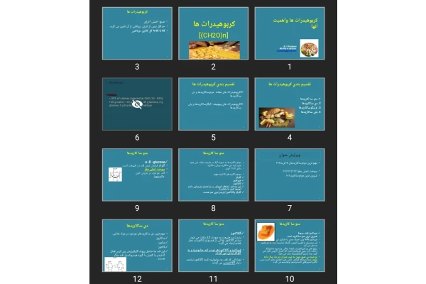 پاورپوینت کربوهیدرات ها واهمیت آنها