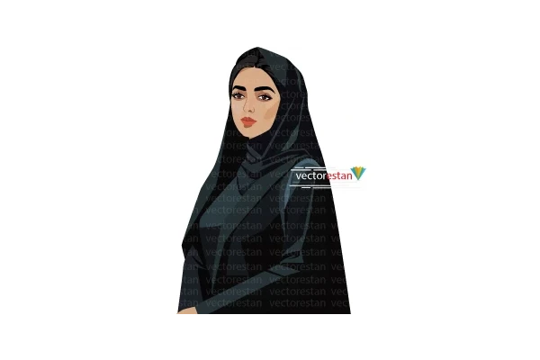 وکتور زن ایرانی چادرمشکی