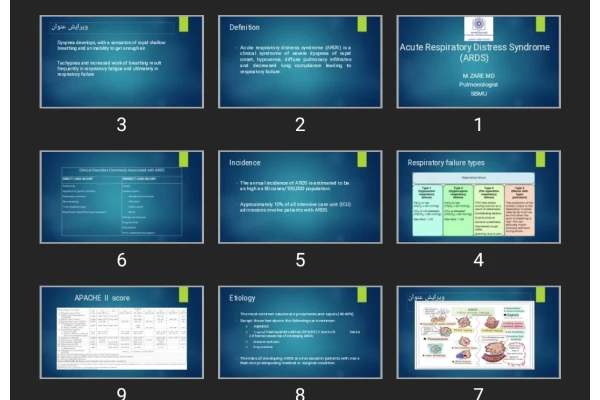 پاورپوینت Acute Respiratory Distress Syndrome (ARDS)