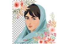 وکتور دخترایرانی باحجاب با چادر سفید