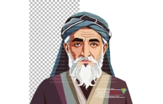 png پیرمردایرانی با عمامه و عبا(پوشش قدیمی)