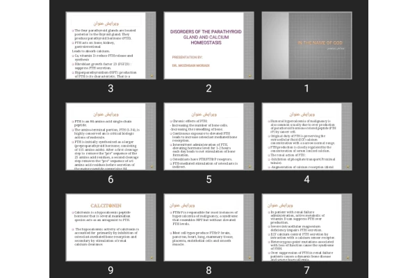 پاورپوینت DISORDERS OF THE PARATHYROID  GLAND AND CALCIUM HOMEOSTASIS