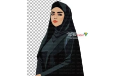 دختر چادرسیاه محجبه ایرانی بصورت png